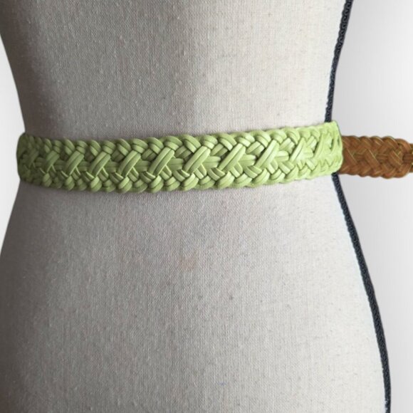 Talbots Light Green Genuine Leather Braided Belt S NWOT - Picture 6 of 8